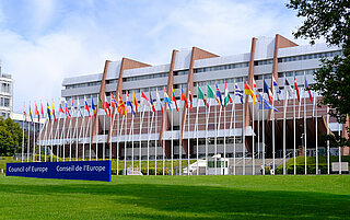 Blick auf den Europarat in Straßburg